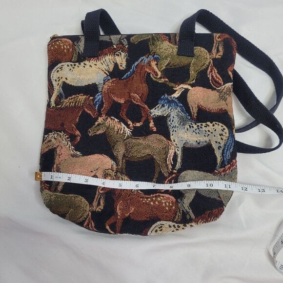 JANINE KING purse embroidered horse handcrafted tapestry small shoulder tote - Picture 3 of 8